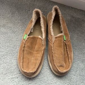 Cozy Tan Corduroy Slip-On Shoes